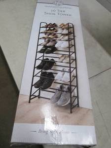 lot 146 image: 10 tier shoe tower ...