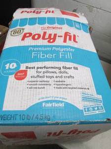 lot 163 image: 10lbs of poly fill...