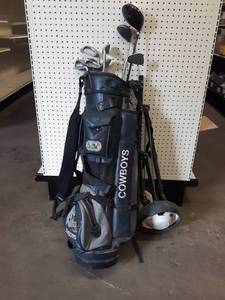 lot 392 image: Mens RH Pro Pride Z-Model Golf Clubs w Bag and Cart