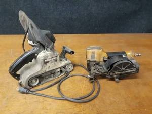 lot 412 image: Porter Cable 3x21 Belt Sander (Tested and Works) & Bostitch Pneumatic Nailer (Untested)