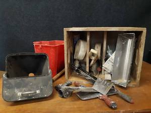 lot 422 image: Large Lot of Paint  Drywall Tools - Texture Sprayer and More in Box