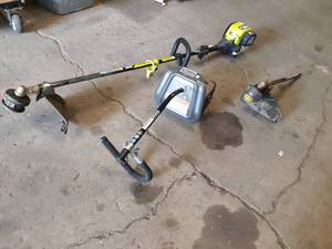 lot 384 image: Ryobi S430 Gas Weed Trimmer w Trimming and Tilling Attachments