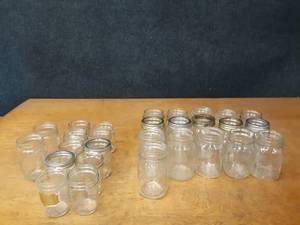 lot 548 image: Lot of (28) Pint & Jelly Jar Ball & Kerr Mason Canning Jars