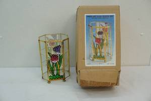 Floral print, glass shadow box