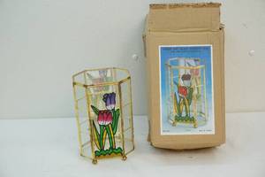 Floral print, glass shadow box