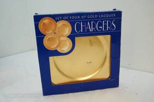 Gold lacquer chargers