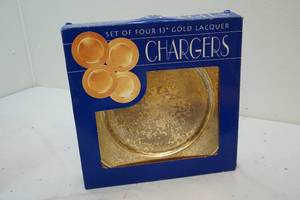 Gold lacquer chargers