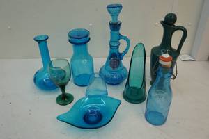 Blue glassware