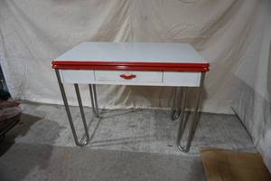 vintage porcelain enamel table