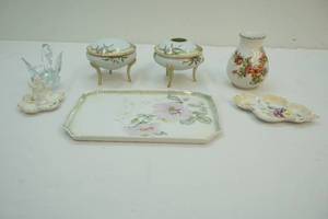 Jewelry trays, glassware