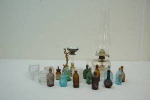 Lamps, dcor, replica bottles