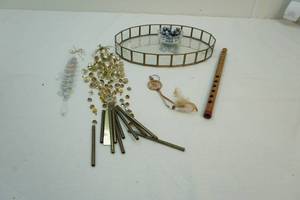 Flute, wind chime, tray, dream catcher