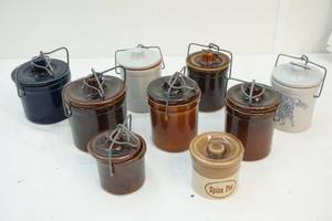 Vintage cheese crocks
