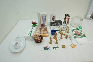Home glassware, rags, misc.