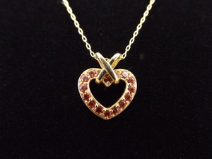 lot 6 image: .925 Sterling Silver Citrine Heart Vermeil Pendant Necklace