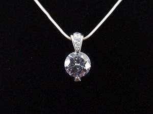 lot 11 image: .925 Sterling Silver Crystal Zirconia Pendant Necklace