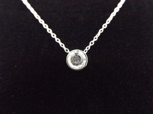 lot 12 image: .925 Sterling Silver Crystal Zirconia Solitaire Pendant Necklace