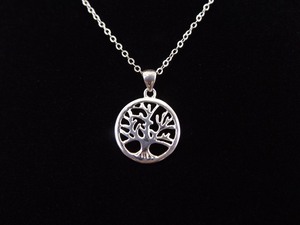 lot 13 image: .925 Sterling Silver Tree of Life Pendant Necklace