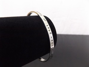lot 25 image: .925 Sterling Silver Love and Follow your Heart Inspirational Open Cuff Bracelet
