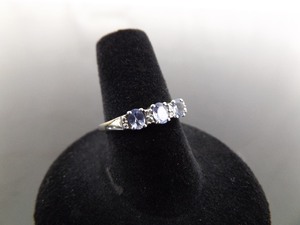 lot 38 image: .925 Sterling Silver Diamond Accented Amethyst Ring Size 7