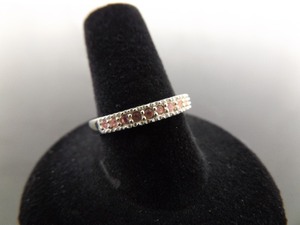 lot 42 image: .925 Sterling Silver Pink Sapphire Crystal Ring Size 8