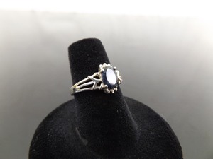 lot 44 image: .925 Sterling Silver Deep Blue Sapphire Ring Size 6