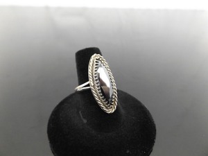 lot 45 image: .925 Sterling Silver Faceted Hematite Ring Size 7
