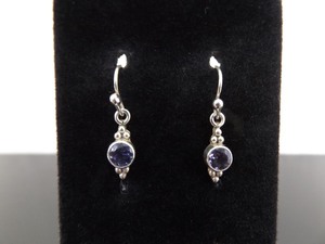 lot 63 image: .925 Sterling Silver Faceted Tanzanite Dangle Hook Earrings