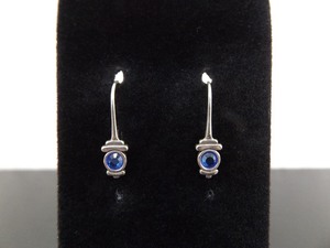 lot 64 image: .925 Sterling Silver Sapphire Crystal Hook Earrings