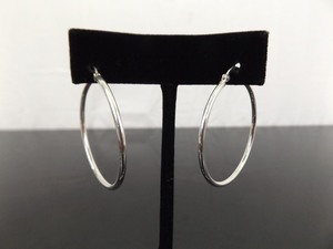 lot 100 image: .925 Sterling Silver Hoop Post Latch Earrings