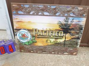 New Pacifico Clara Cerveia wood sign. 26 x 20. Very nice condition. As shown.