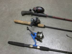 (RMDR) 3 Fishing Rods and Reels...