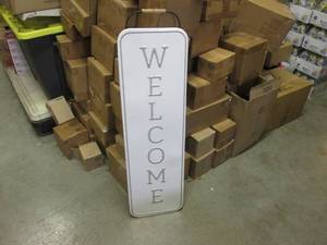 (FS) Metal WELCOME  Sign 11 x 39 ...