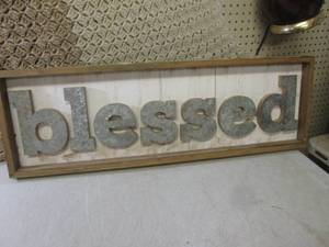 (FS) Wood blessed Sign 35 x 11 1...