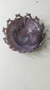 lot 133 image: Purple Imperial Slag Glass Open Edged Bowl