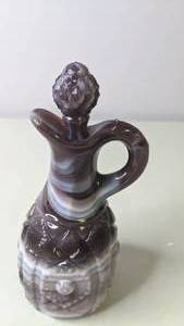 lot 138 image: Purple Imperial Slag Glass OilVinegar Decanter with Stopper