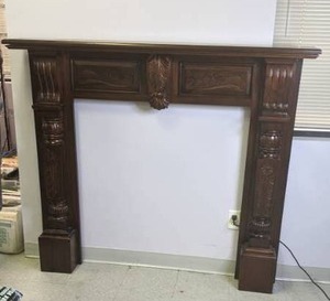 lot 56 image: Beautiful Antique Fireplace Walnut Mantel