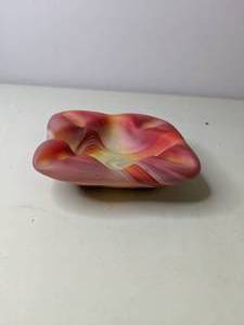 lot 180 image: Red Imperial Slag Glass Ashtray