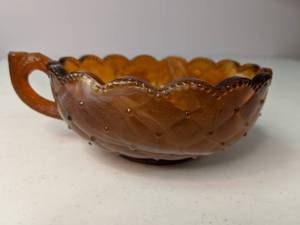 lot 156 image: Caramel Imperial Slag Glass Teacup