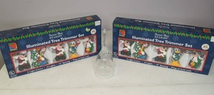 lot 91 image: Set of (2) Disney Mickey Unlimited Santas Best EZ Light Illuminated Tree Trimmer Sets & Vintage 25th Anniversary Crystal Bell