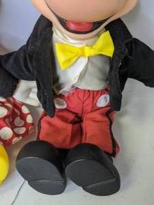 lot 103 image: Vintage Mickey & Minnie Mouse Tuxedo Plastic Head, Hands, Feet, Soft Body