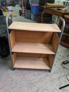 lot 188 image: Metal and Wood Bookshelf with 3 Shelves