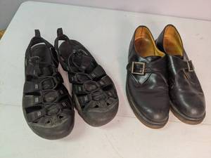 lot 259 image: Set of (2) Pairs of Black Shoes - Indoor and Outdoor
