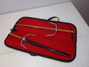 lot 219 image: Matching Pair of Sais with Case