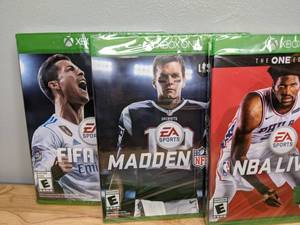 lot 37 image: Set of (8) Brand New XBOX ONE Video Games NBA Live Madden Destiny 2 FIFA NBA 2K Dishonored 2