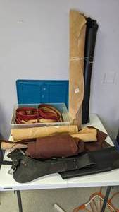 lot 296 image: Saddle Leather Straps and Leader Lot