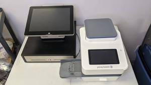 lot 4 image: Pitney Bowes Scale and HarborTouch POS System and Cash Box
