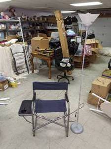lot 287 image: College Dorm Set Up - Chair and Lamp