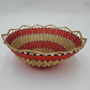 Vintage Zulu Copper Wire Beaded Bowl #2