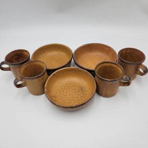 Vintage 7 Piece 1412 McCoy Pottery 3 Bowls 4 Cups - Complete Your Set